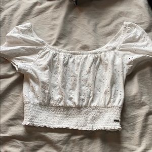hollister off the shoulder crop top